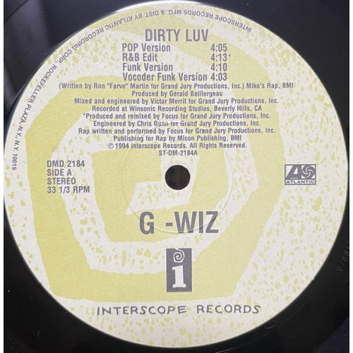 G-Wiz - Dirty Luv, 12", Reissue