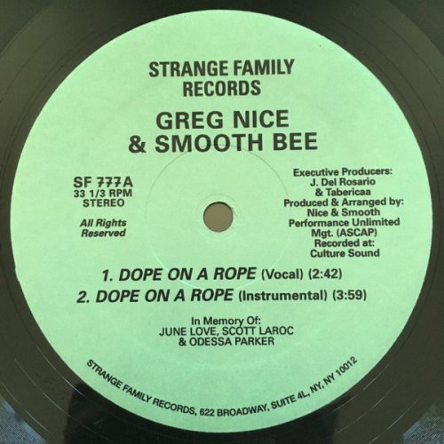 Greg Nice & Smooth Bee Dope On A Rope, 12"
