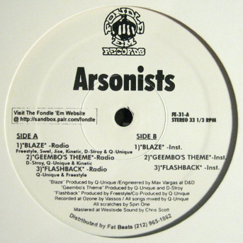 Arsonists - Blaze / Geembo's Theme / Flashback, 12"