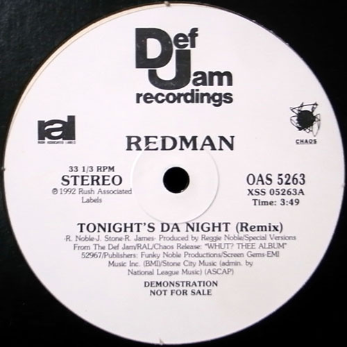 Redman - Tonight's Da Night (Remix), 12", Promo