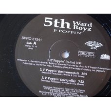 5th Ward Boyz - P Poppin', 12", Promo