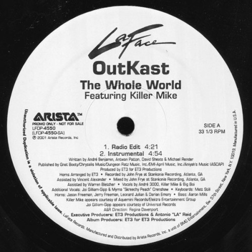 OutKast Featuring Killer Mike - The Whole World, 12", Promo