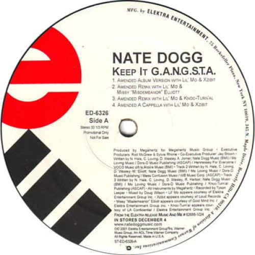 Nate Dogg - Keep It G.A.N.G.S.T.A., 12", Promo