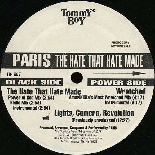 Paris - The Hate That Hate Made, 12", Promo