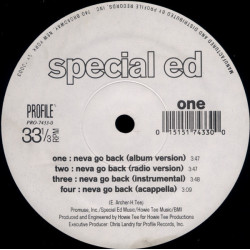 Special Ed - Neva Go Back / Just A Killa, 12"