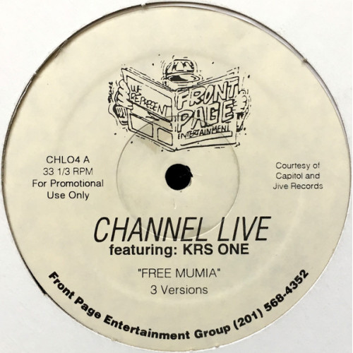 Channel Live Featuring KRS-One - Free Mumia, 12", Promo