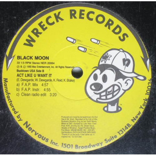 Black Moon - How Many Emcee's (Must Get Dissed) / Act Like U Want It, 12", Repress