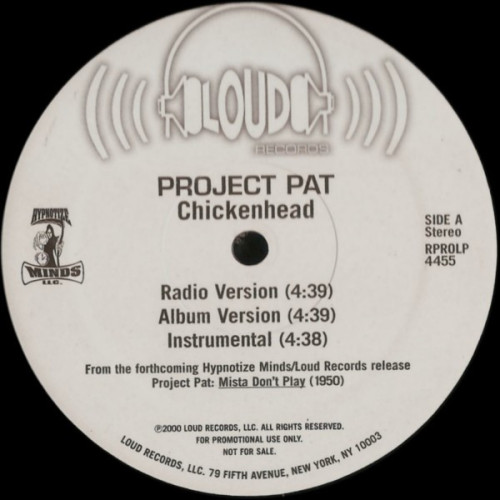 Three-6-Mafia Presents Project Pat - Chickenhead, 12", Promo