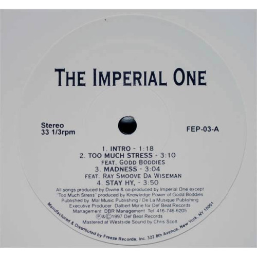 The Imperial One - Too Much Stress, 12"