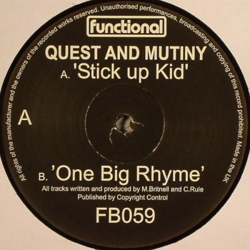 Quest And Mutiny - Stick Up Kid, 12"