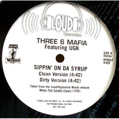 Three 6 Mafia - Sippin' On Da Syrup, 12", Promo