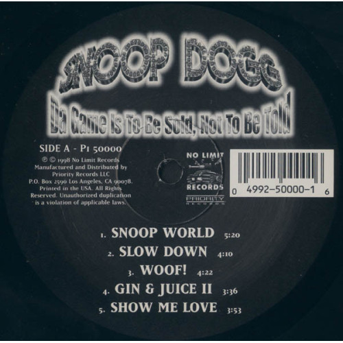 Snoop Dogg - Da Game Is To Be Sold, Not To Be Told, 2xLP