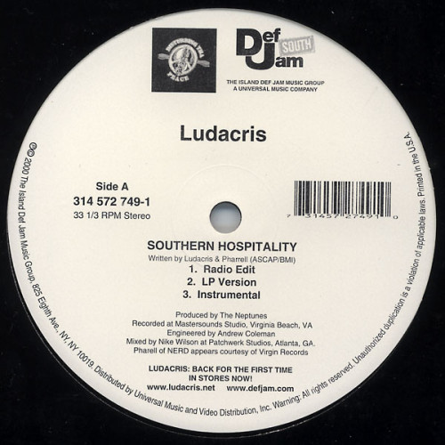 Ludacris - Southern Hospitality / Catch Up, 12"