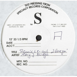 Mary J. Blige - Remix LP, LP, Test Pressing