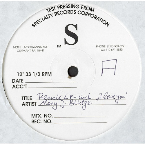 Mary J. Blige - Remix LP, LP, Test Pressing