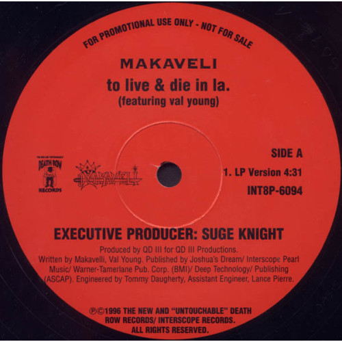 Makaveli - To Live & Die In L.A., 12", Promo