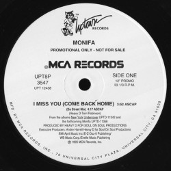 Monifah - I Miss You (Come Back Home), 12", Promo