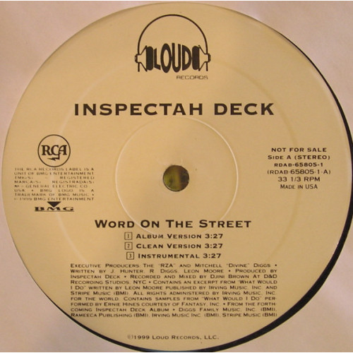 Inspectah Deck - Word On The Street / Movers & Shakers, 12", Promo
