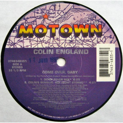 Colin England - Come Over, Baby (Remix), 12"