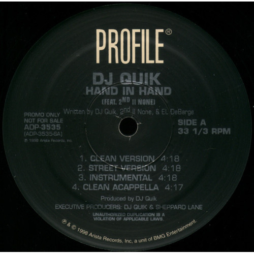 DJ Quik - Hand In Hand / The P***y Medley, 12", Promo