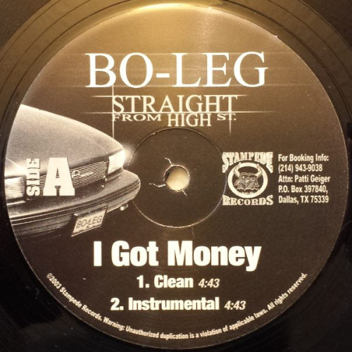 Bo-Leg - I Got Money, 12"