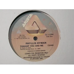 Phyllis Hyman - Tonight You And Me, 12", Promo