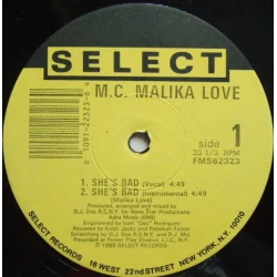 M.C. Malika Love - She's Bad, 12"